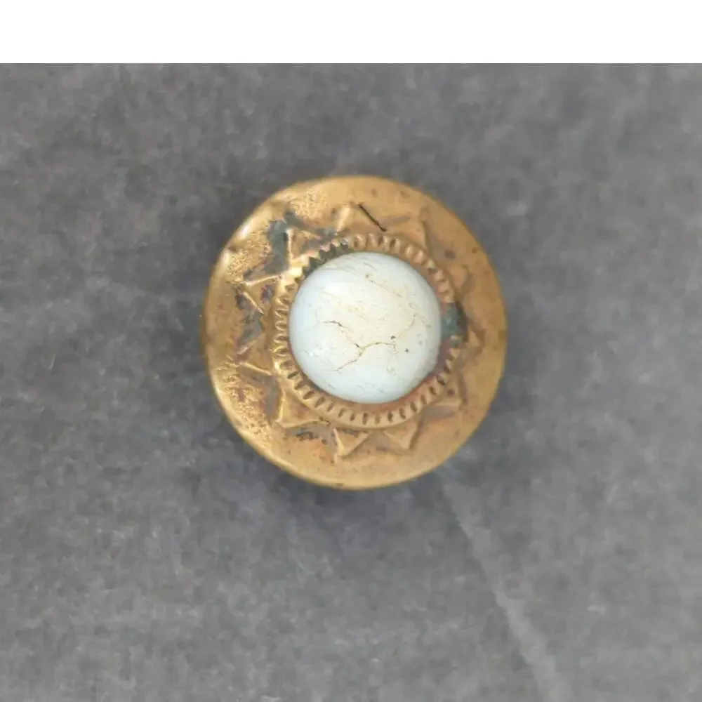 LOT F of 10 Antique Vintage Victorian Brass Mixed Materials Buttons ESTATE FIND